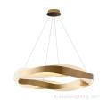 Luxury Gold Acrilic Ring Round Personality LED lampadario